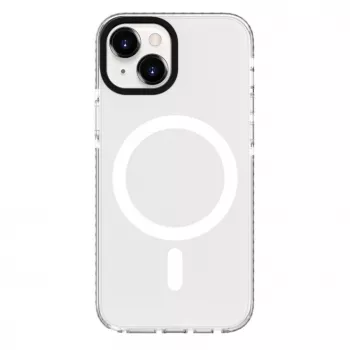 Evelatus Custodia trasparente PC+TPU con MagSafe per Apple iPhone 15 Plus trasparente
