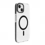 Evelatus Custodia trasparente PC+TPU con MagSafe per Apple iPhone 15 Plus nera trasparente
