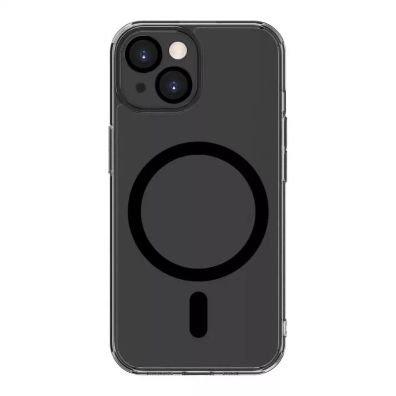 Evelatus Custodia trasparente con MagSafe e protezione fotocamera per Apple iPhone 15 nera trasparente