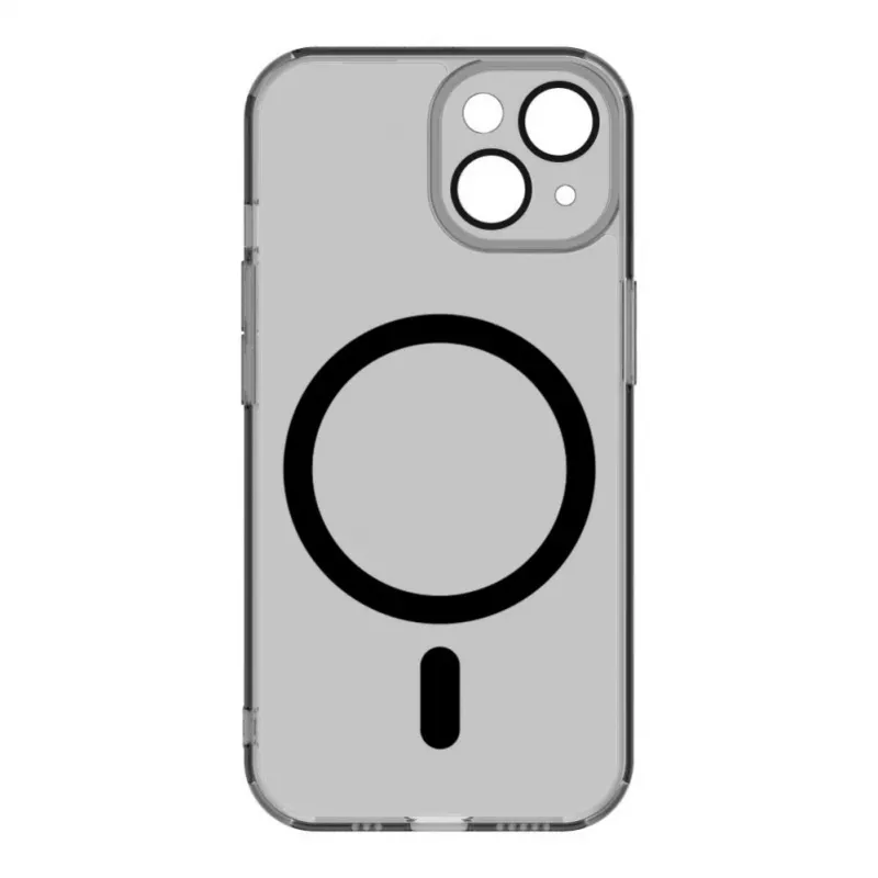 Evelatus Custodia trasparente con MagSafe e protezione fotocamera per Apple iPhone 15 nera trasparente