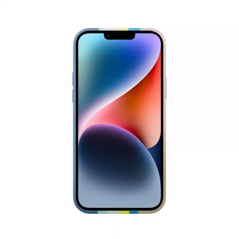 Evelatus custodia in silicone per Apple iPhone 15 multicolore blu rosa