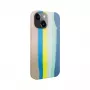 Evelatus custodia in silicone per Apple iPhone 15 multicolore blu rosa