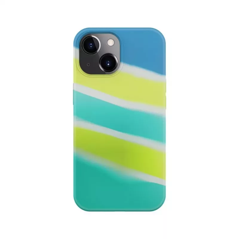Evelatus custodia in silicone per Apple iPhone 15 Plus multicolore giallo verde