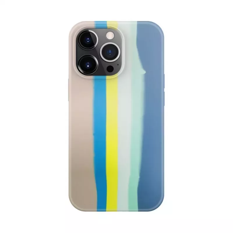 Evelatus custodia in silicone per Apple iPhone 15 Pro multicolore blu rosa