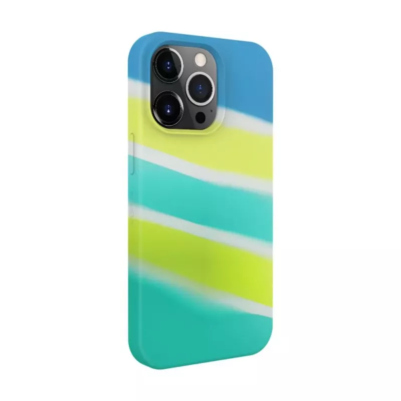 Evelatus custodia in silicone per Apple iPhone 15 Pro Max multicolore giallo-verde