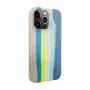 Evelatus custodia in silicone per Apple iPhone 15 Pro Max multicolore blu rosa