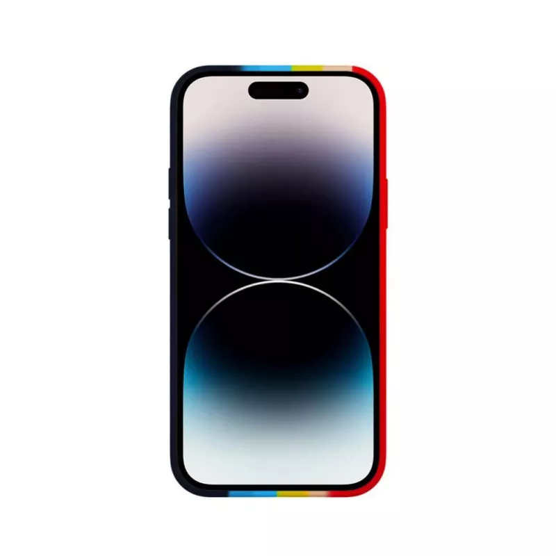 Evelatus custodia in silicone per Apple iPhone 15 Pro Max multicolore arcobaleno