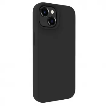 Evelatus custodia in silicone Premium Soft Touch per Apple iPhone 15 Plus nero