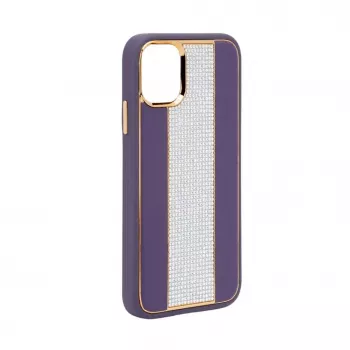 iLike custodia in pelle con diamanti per Apple iPhone 11 viola