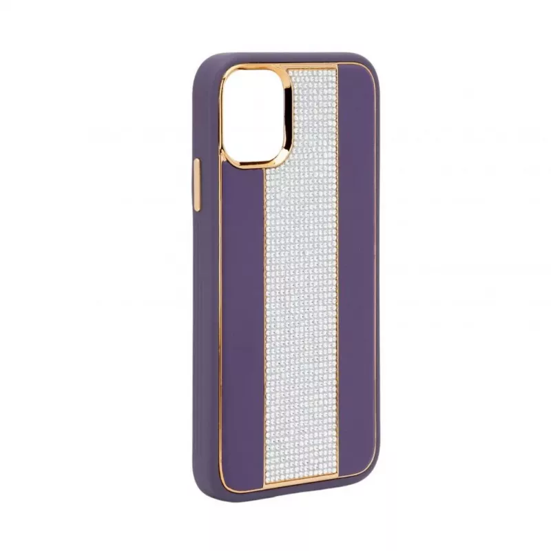 iLike custodia in pelle con diamanti per Apple iPhone 11 viola
