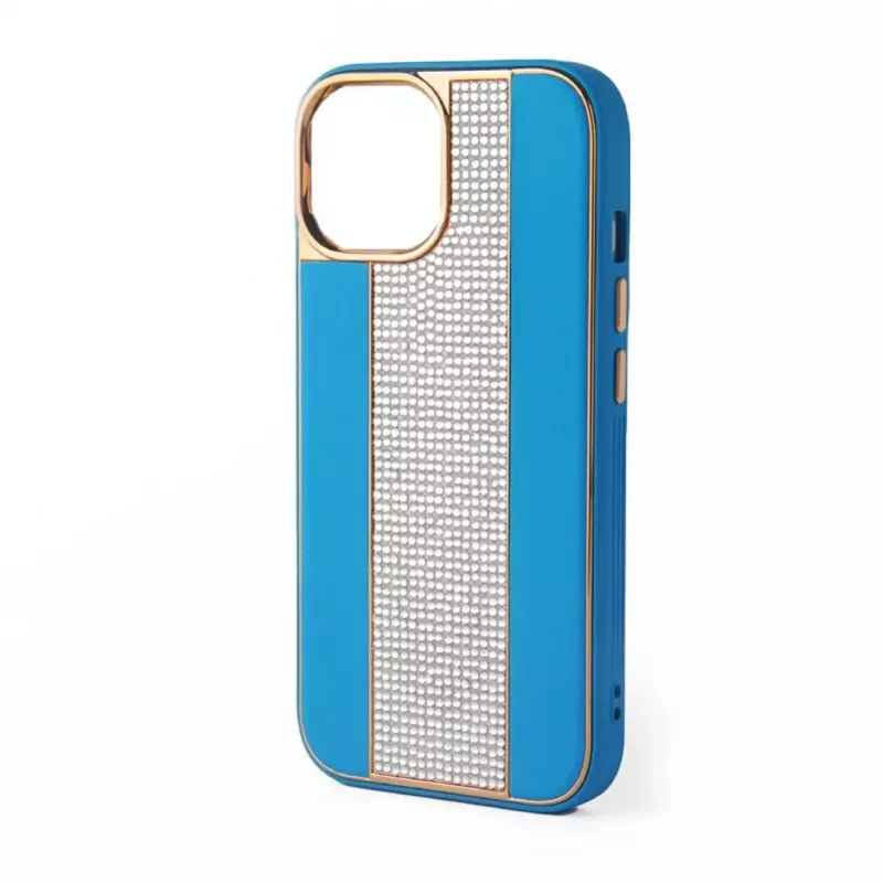 iLike custodia in pelle con diamanti per Apple iPhone 11 blu