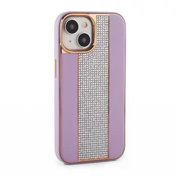 iLike custodia in pelle con diamanti per Apple iPhone 15 rosa sabbia