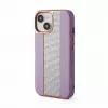 iLike custodia in pelle con diamanti per Apple iPhone 15 rosa sabbia