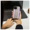 iLike custodia in pelle con diamanti per Apple iPhone 15 rosa sabbia
