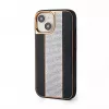 iLike custodia in pelle con diamanti per Apple iPhone 15 nero