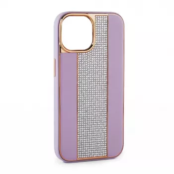 iLike custodia in pelle con diamanti per Apple iPhone 15 Pro rosa sabbia