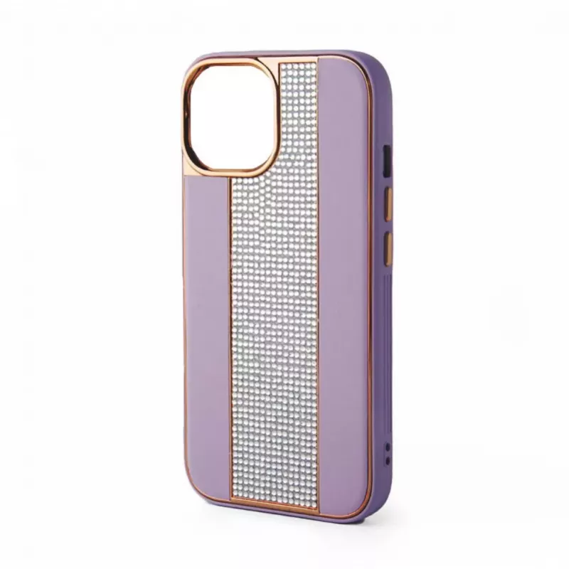 iLike custodia in pelle con diamanti per Apple iPhone 15 Pro Max rosa sabbia