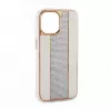 iLike custodia in pelle con diamanti per Apple iPhone 15 Pro Max bianco