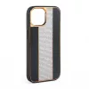 iLike custodia in pelle con diamanti per Apple iPhone 15 Pro Max nero
