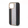 iLike custodia in pelle con diamanti per Apple iPhone 15 Pro Max nero