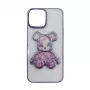 iLike custodia in silicone Print Desire Bear per Apple iPhone 11 viola