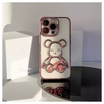iLike Apple iPhone 13 Pro Custodia in silicone Print Desire Bear rosa