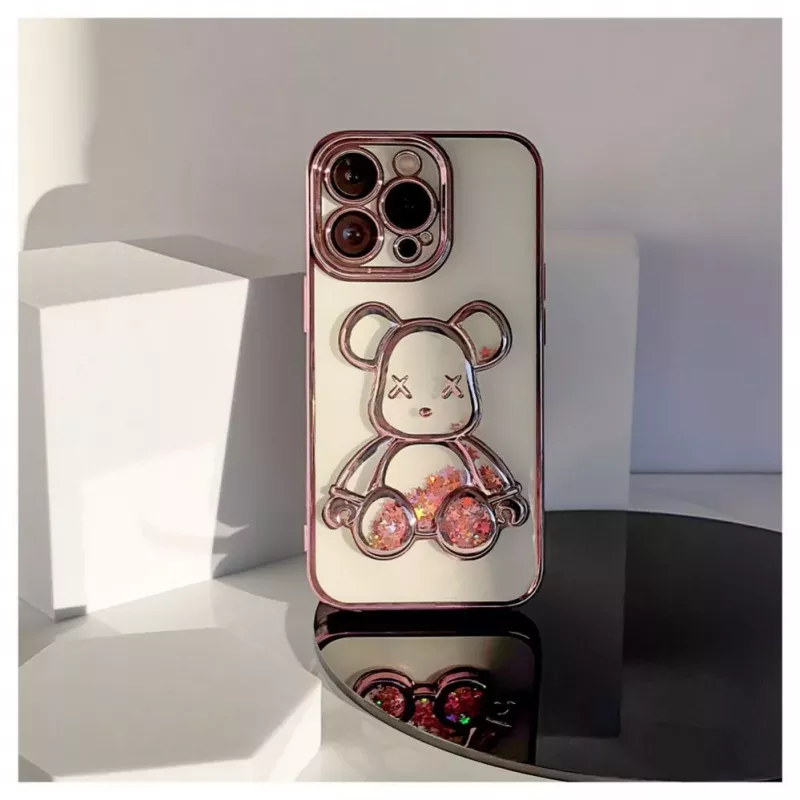 iLike Apple iPhone 13 Pro Custodia in silicone Print Desire Bear rosa