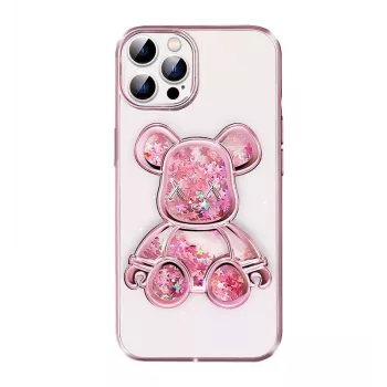 iLike Apple iPhone 13 Pro Custodia in silicone Print Desire Bear rosa