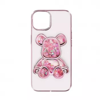 iLike Apple iPhone 14 Custodia in silicone Print Desire Bear rosa