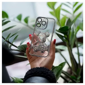 iLike Apple iPhone 14 Pro Custodia in silicone Print Desire Bear argento
