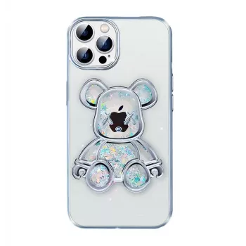 iLike Apple iPhone 14 Pro Custodia in silicone Print Desire Bear argento