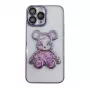 iLike Apple iPhone 14 Pro Custodia in silicone Print Desire Bear viola