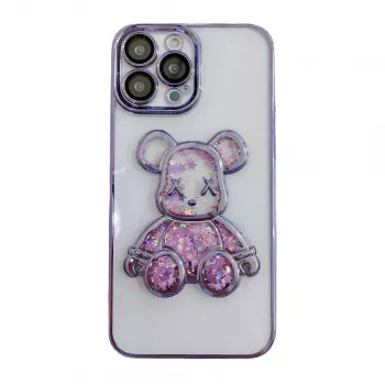 iLike Apple iPhone 15 Pro Max Custodia in silicone Print Desire Bear viola