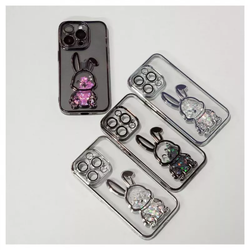 iLike Apple iPhone 14 Pro Custodia in silicone Print Desire Rabbit nero