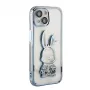 iLike Apple iPhone 15 Custodia in silicone Print Desire Rabbit blu
