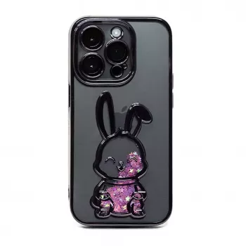 iLike Apple iPhone 15 Pro Custodia in silicone Print Desire Rabbit viola