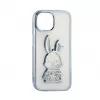 iLike Apple iPhone 15 Pro Custodia in silicone Print Desire Rabbit blu