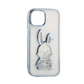 iLike Apple iPhone 15 Pro Custodia in silicone Print Desire Rabbit blu