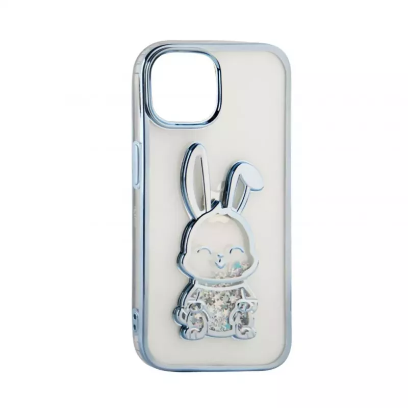 iLike Apple iPhone 15 Pro Custodia in silicone Print Desire Rabbit blu
