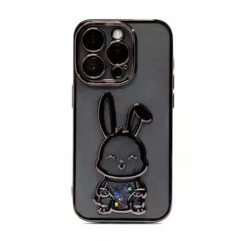 iLike Apple iPhone 15 Pro Max Custodia in silicone Print Desire Rabbit nero