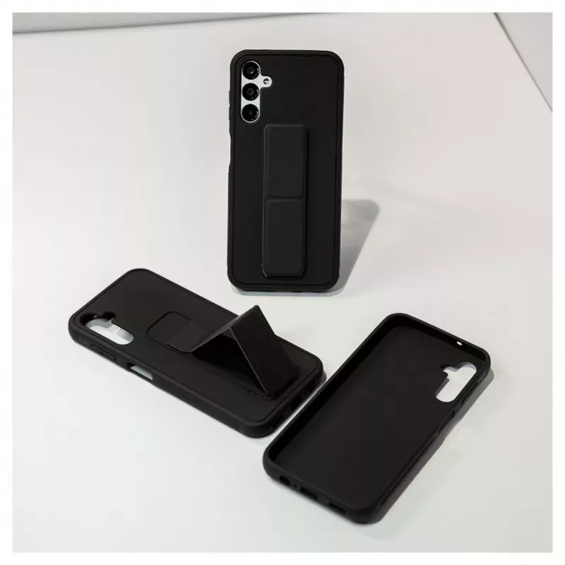 iLike Samsung Galaxy A14 5G Custodia in silicone con supporto nero