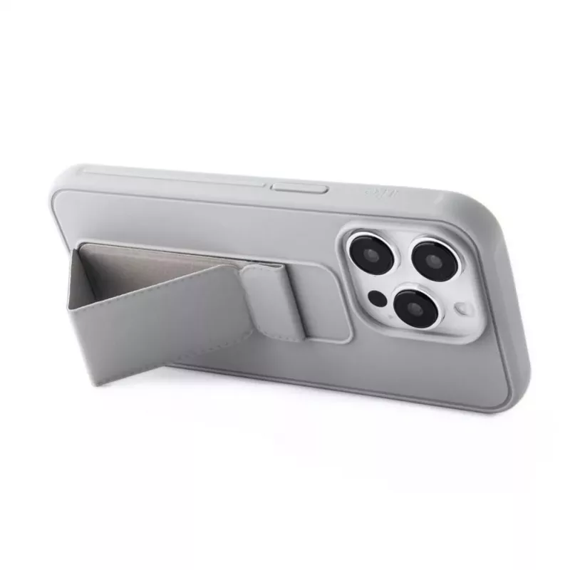 iLike Apple iPhone 15 Pro custodia in silicone con supporto argento