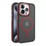 iLike Apple iPhone 15 Pro Max Dual Metal Frame Magsafe Case rosso