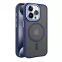 iLike Apple iPhone 15 Dual Metal Frame MagSafe Case blu