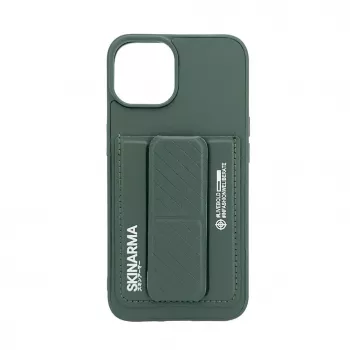 iLike Apple iPhone 15 custodia in pelle con tasca nascosta e supporto verde