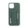 iLike Apple iPhone 15 custodia in pelle con tasca nascosta e supporto verde