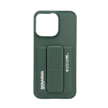 iLike Apple iPhone 15 Pro custodia in pelle con tasca nascosta e supporto verde