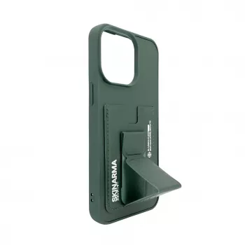 iLike Apple iPhone 15 Pro Max Leather Hidden Pocket Stand Cover verde