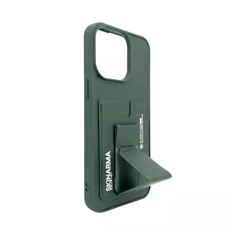 iLike Apple iPhone 15 Pro Max Leather Hidden Pocket Stand Cover verde