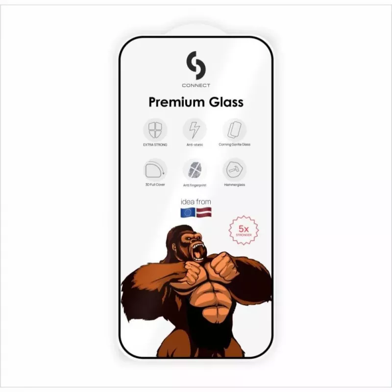 Connect Samsung Galaxy S23 Privacy 2.5D Silk Full Cover antistatico più resistente nero